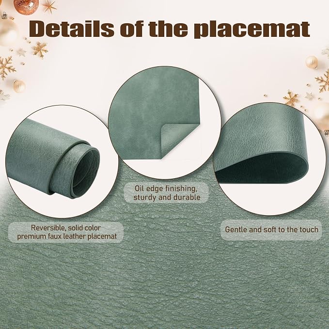 UnivoColors Placemats,Heat Resistant Placemats Set of 8 Washable 12 x 17 Inch,Waterproof Table Mats,Wipeable Pu Place Mats for Kitchen,Dining Room.(8 Combinations)