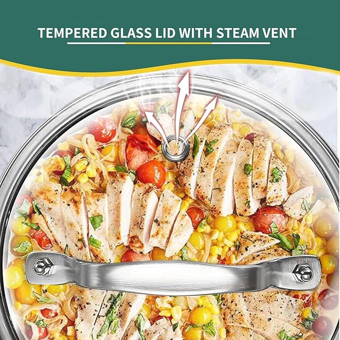 DELARLO Tri-Ply Stainless Steel Hybrid Non Stick Saucepan 1.5 Quart | Small Sauce Pot, Induction Cooking Saucier, Honeycomb Heavy Duty Sauce Pan Cookware, PFOA&PTFE Free