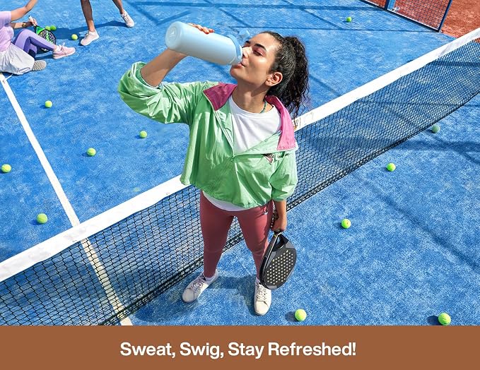POWCAN 40 oz Insulated Water Bottle with 2-in-1 Straw and Spout Lid, Keep Cold 24H, Leak-Proof, BPA-Free, Double Wall Stainless Steel Water Bottle for Sports, Gym, Travel, and School (Mocha)