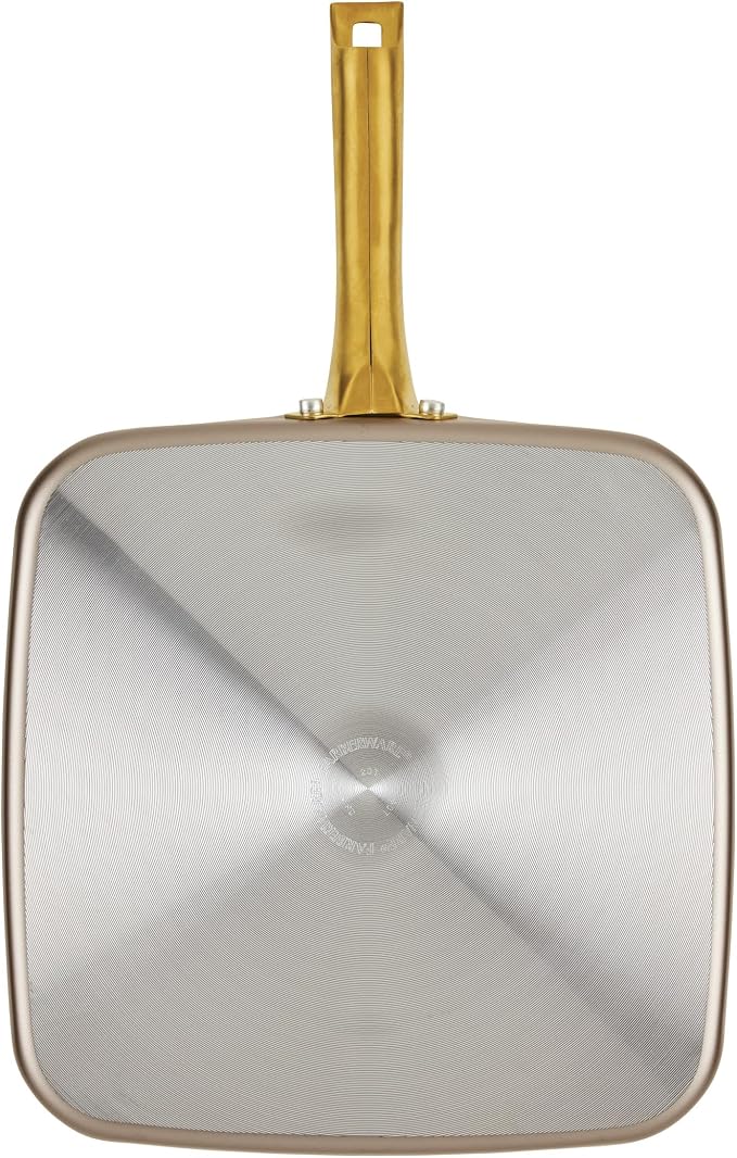 Farberware Radiant Nonstick Square Griddle Pan, Dishwasher Safe, 11 Inch - Champagne