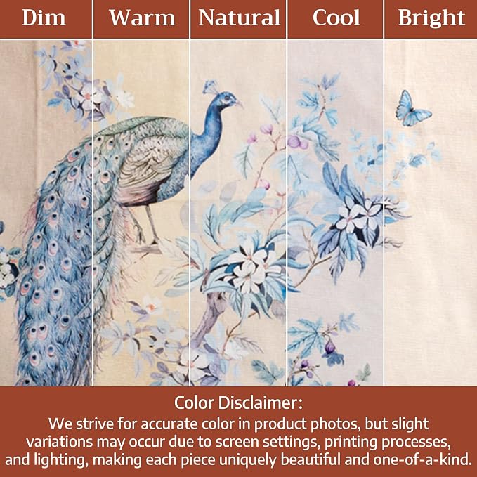 Maison d' Hermine Placemats Set of 4 Reusable 100% Combed Cotton (13"x19") | Cloth Place Mats Washable Table Mats for Kitchen Dining Hotel Home Restaurant Spring Summer - Peacock Utopia - Sandy Beach