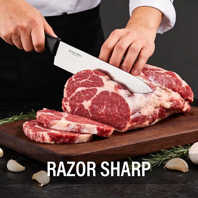 10” Japanese Chef Knife, High Carbon Stainless Steel Kitchen Knife | 10" High Carbon Stainless Steel, Versatile Home & Pro Use, Non-Slip Ergonomic Handle, Durable, Stain-Resistant & Sharp.