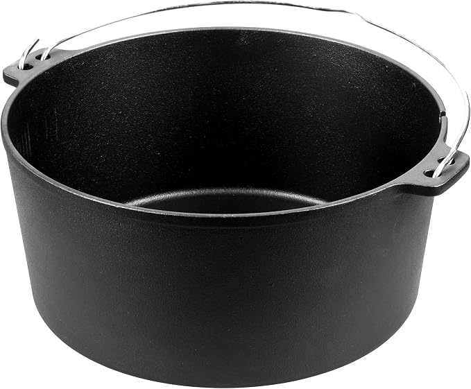 EDGING CASTING Pre-Seasoned Cast Iron Camping Dutch Ovens, Outdoor Camping Dutch Oven Pot with Lid Tripod, 8 Quart