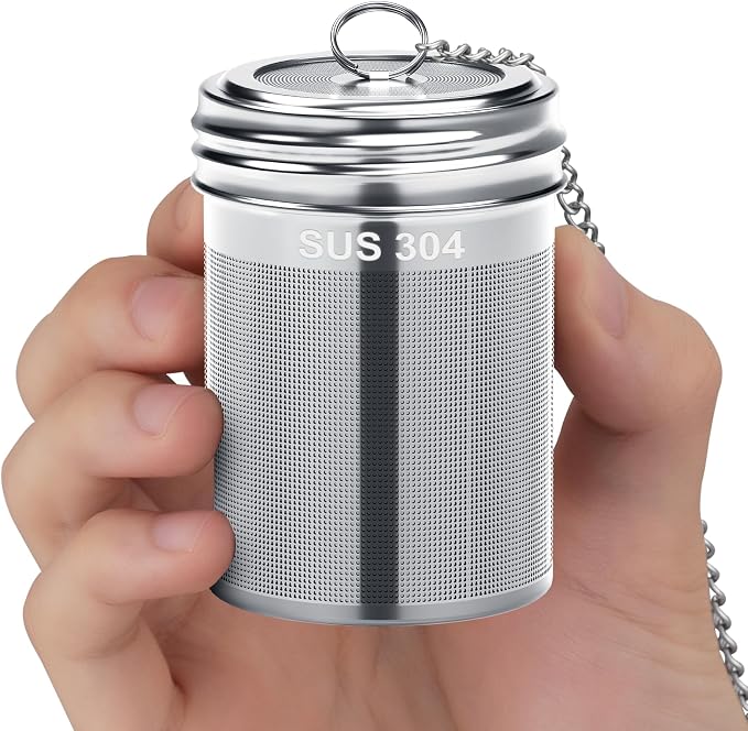 2 Pack Reinmoson Large Tea Infuser for Loose Tea & Spice Ball for Cooking | 304 Stainless Steel Extra Fine Mesh Large Tea Strainer, 2.1” x 2.9” Loose Leaf Tea Steeper for Black Tea, Rooibos, etc