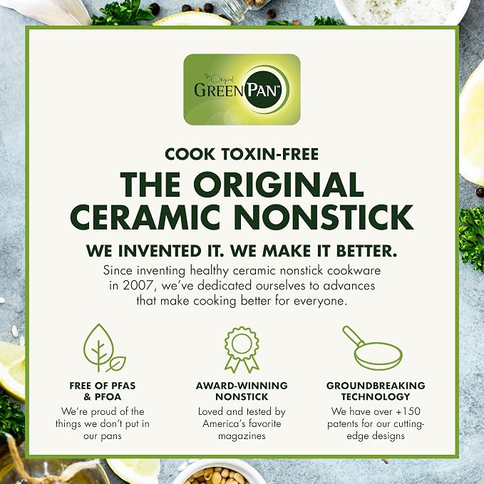 GreenPan Rio Hard Anodized Healthy Ceramic Nonstick, 7" 9.5" and 11" 3 Piece Frying Pan Skillet Set, Soft Grip Handle, PFAS-Free, Dishwasher Safe, Oven Safe, Black