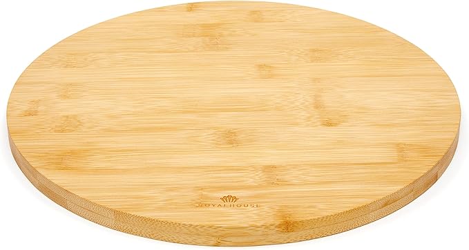 Natural Bamboo Round Cutting Board for Kitchen | Chopping Boards for Meat & Vegetables, Cheese and Charcuterie Board, Serving Tray, 11.8" Round 0.6" Thick