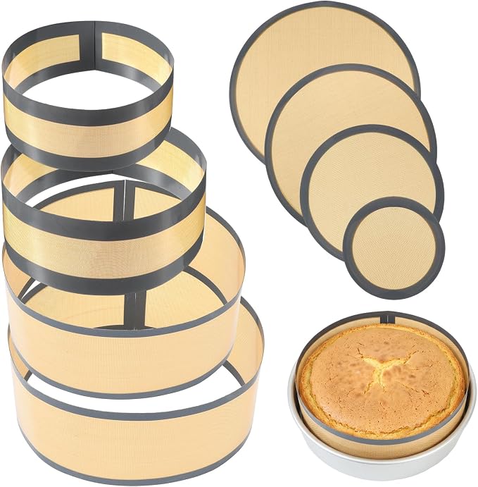 4 Set Silicone Baking Mat for 4, 7, 9,10Inch Springform Pan Protector Prevent Cake from Sticking to Bottom and Side Easy Clean Nonstick Silicone Liners for Baking Cheesecake Pan(Gray)