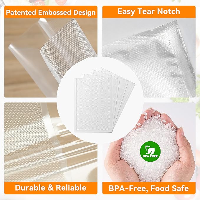 Wevac Quart Vacuum Sealer Bags for Food,8″x 12″50 Count, BPA Free Vac Bag | Commercial Grade Food Saver Bags Quart Size, Puncture-Resistant, Freezer & Sous Vide Safe, Compatible with All Vacuum Sealers