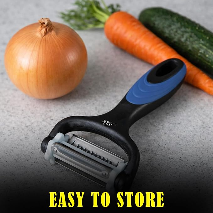 Julienne Peeler Vegetable Peeler - Potato Cabbage Fruit Cucumber Carrot Peeler and Julienne Shredder tool for Kitchen - Multi-Function Stainless Steel Peeler Slicer Knife Julienne Set 3 In 1