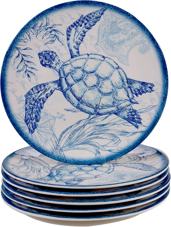 Certified International Oceanic 12 piece Melamine Dinnerware Set, Service for 4, Multi Colored