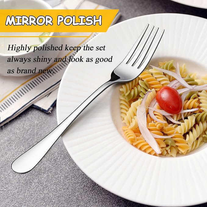 LIANYU 60 PCS Silverware Set for 12, Stainless Steel Cutlery Set | Flatware Set, Kitchen Restaurant Tableware, Mirror Finished, Dishwasher Safe