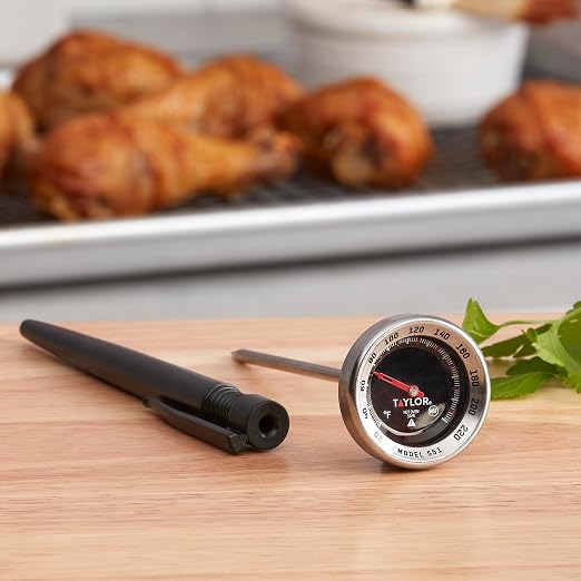 Taylor Pro Series Analog Instant Read Thermometer, Temperature Monitoring: 120F to 220F, Black