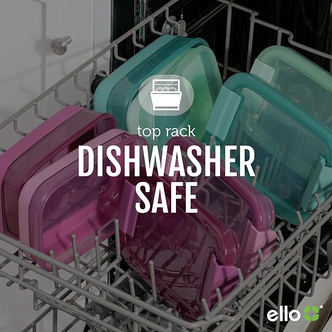 Ello Lunch Stack Bento Box, 2-Pack Guava One Size | Leakproof bento box food containers, 2 pack. BPA-free, great for meal prepping, school & office lunches, and leftovers.