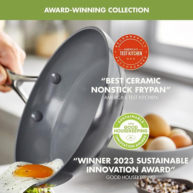 GreenPan Valencia Pro 18" x 11" Ceramic Nonstick Double Burner Griddle Pan | PFAS-Free Nonstick, Induction Ready, Compatible with all Stovetops, Hard Anodized, Gray, Dishwasher Safe, Oven Safe to 600F