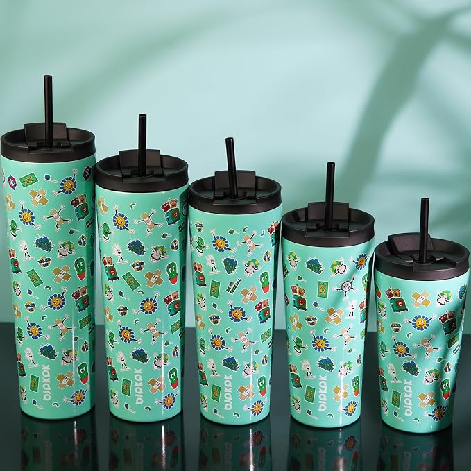 BJPKPK 34oz Coffee Tumbler with Straw, Insulated Stainless Steel Cup | Double Wall Vacuum, Leak Proof Lid, Keeps Hot/Cold/Iced, BPA Free, Travel & Outdoor, Unicorns