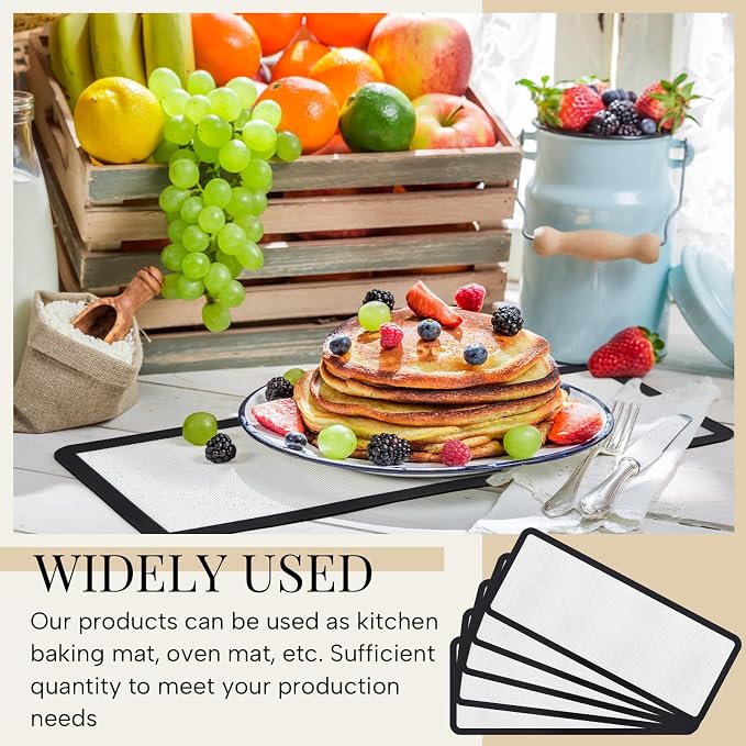 Reallnaive 5 Pieces M - Medium Silicone Mats Compatible with Harvest Right Freeze Dryer Silicone Mats Reusable Baking Sheet Durable Easy Clean No Stick Trays Drying Liners for Kitchen (Black)
