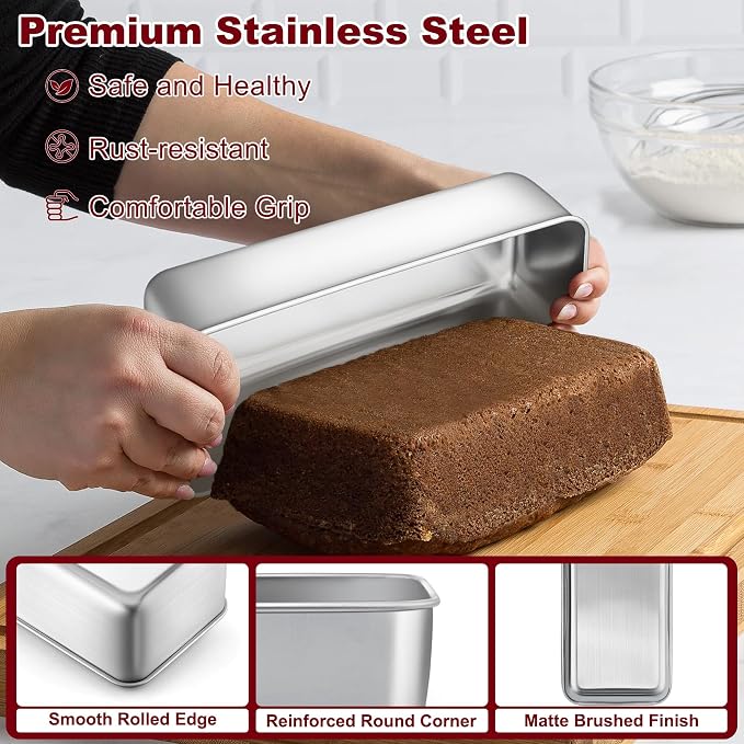 LIANYU Loaf Pans Set of 3, 1 Large (12x5 Inch) & 2 Medium (9x5 Inch)