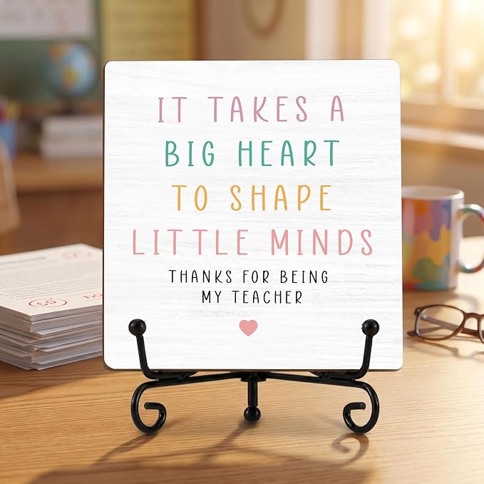 Teacher Appreciation Gifts for Women Men | 5" Wooden Plaque Sign for Mentor Teacher Gifts | Funny Gift from Student Desk for Home Office Decor - A05