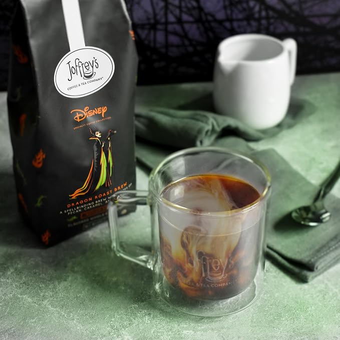 Joffrey's Dragon Roast Brew - Disney Specialty Coffee, Flavored Artisan Medium Roast, Pecan, Vanilla & Caramel Notes, Brew or French Press (Ground, 11oz)