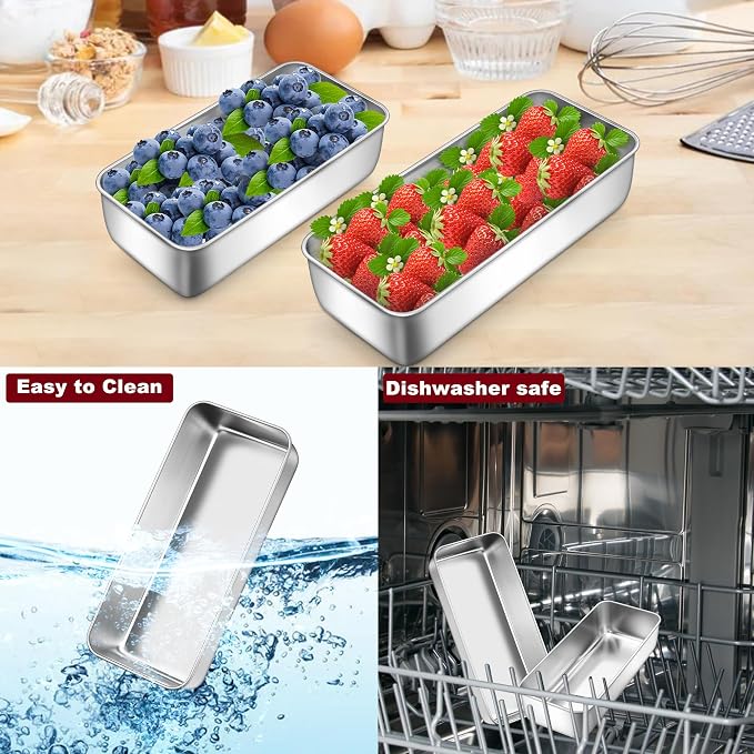 LIANYU Loaf Pans Set of 3, 1 Large (12x5 Inch) & 2 Medium (9x5 Inch)