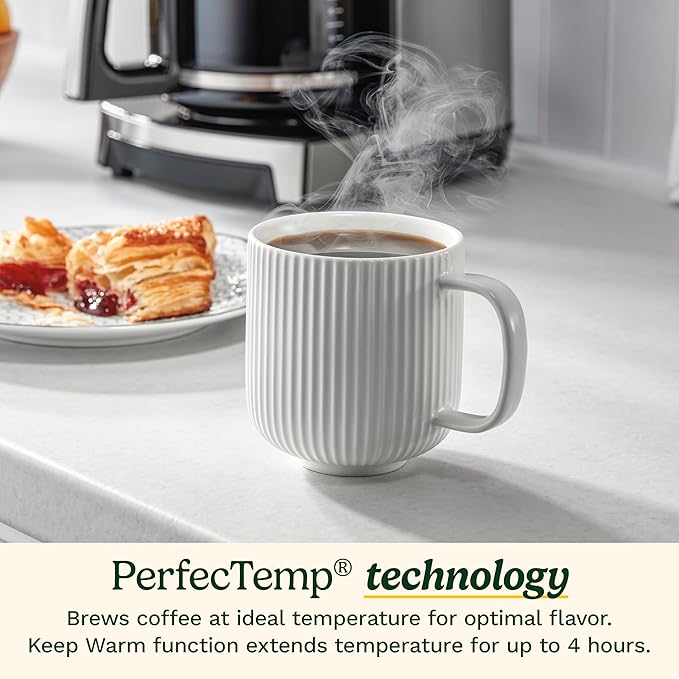 Cuisinart Coffee Maker, 14-Cup PerfecTemp Programmable Coffee Machine Glass Carafe with 1-4 Cup Setting, Brew Strength Control, Brew Pause, and Over Ice Function, Black Stainless Steel, DCC-3500BKS
