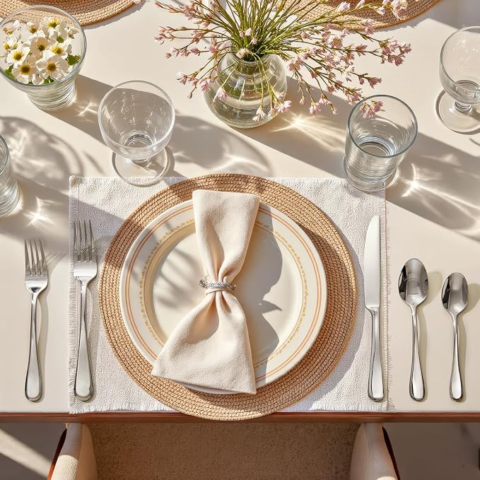 Silverware Set for 8,45 Piece Stainless Steel Flatware with Serving Utensil | KINGSTONE Heavy Duty Cutlery set, Mirror Polished Knives Fork and Spoon Utensils ,Dishwasher Safe for Wedding Housewarming
