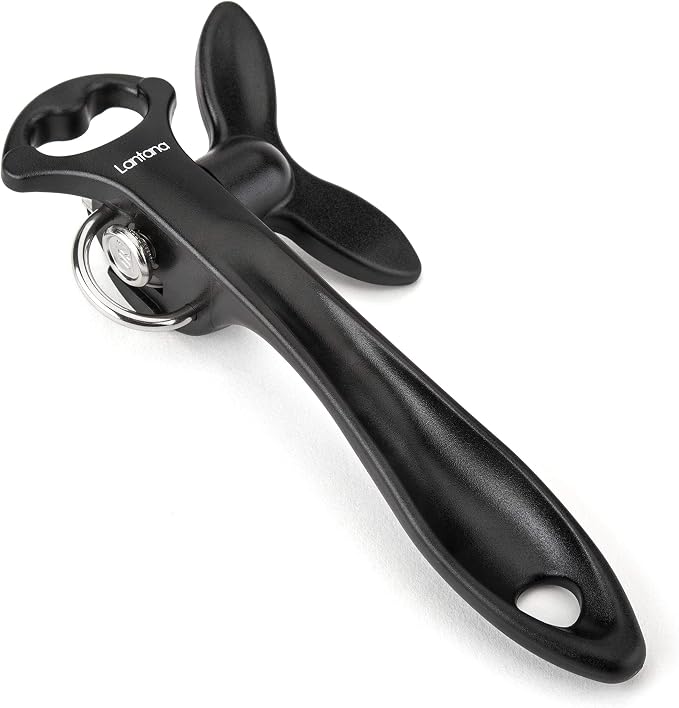 Lantana Can Opener (Smooth Edge/Safety), Handheld Manual, Bottle Cap Lifter | No sharp edges, smooth edge safety cutting, lid fits back onto can, easy grip handle, lightweight and easy to use
