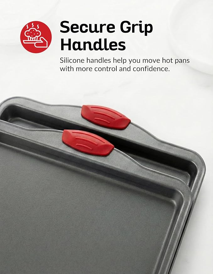 Non-Stick Baking & Cookie Sheet Pan Non-Toxic 11x14 Inch Rimmed Carbon Steel Baking Sheet. Dent, Warp and Rust Resistant. Heavy Gauge Steel Oven Baking Sheet. 1 Tray.