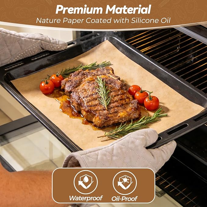 360 Count 9"x 13" Heavy Duty Parchment Paper Sheets for Baking | No-Stick & No-Leak Unbleached Baking Paper, Pre-cut Half Parchment Paper Sheets for Oven, Air Fryer, Microwave