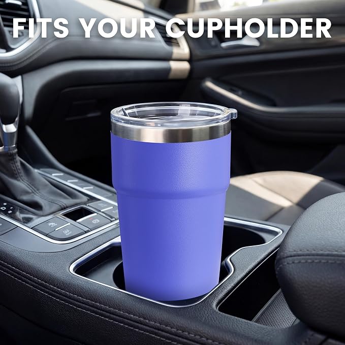 MEWAY 16oz Tumbler Double Wall Vacuum Insulated Travel Mug Bulk, Stainless Steel Tumblers with Lid, Powder Coated Coffee Cups for Cold & Hot Drinks (Purple,12 Pack)