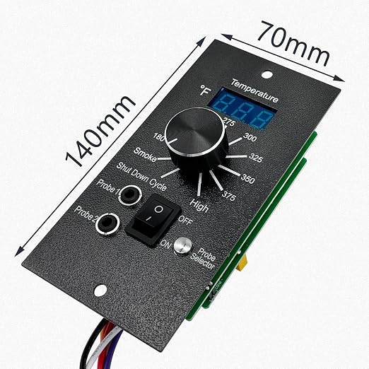 Digital Thermostat Controller Replacement Compatible with Traeger Wood Pellet Grills, with 2-Packs Meat Temperature Probe | 8 Advanced Temperature Levels, Replace BAC365, Color-Coded Wiring for Easy Installation, High accuracy, LED Digital Display
