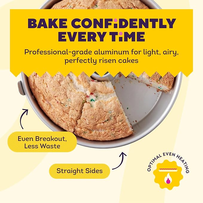 Wilton Aluminum Angel Food Tube Cake Pan, Made Without PFAS, 10 in. | Natural Anodized Aluminum Bakeware, Even Heating & Rust-Resistant for Professional Results, Perfect for Angel Food Cakes