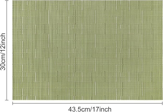 Myir JUN Placemats Set of 8 Kitchen and Dining Table Placemats | Vinyl Placemats Place Mats Indoor/Outdoor Set of 8 Washable Table Mats Non-Slip Place mats for Dining Table, Green