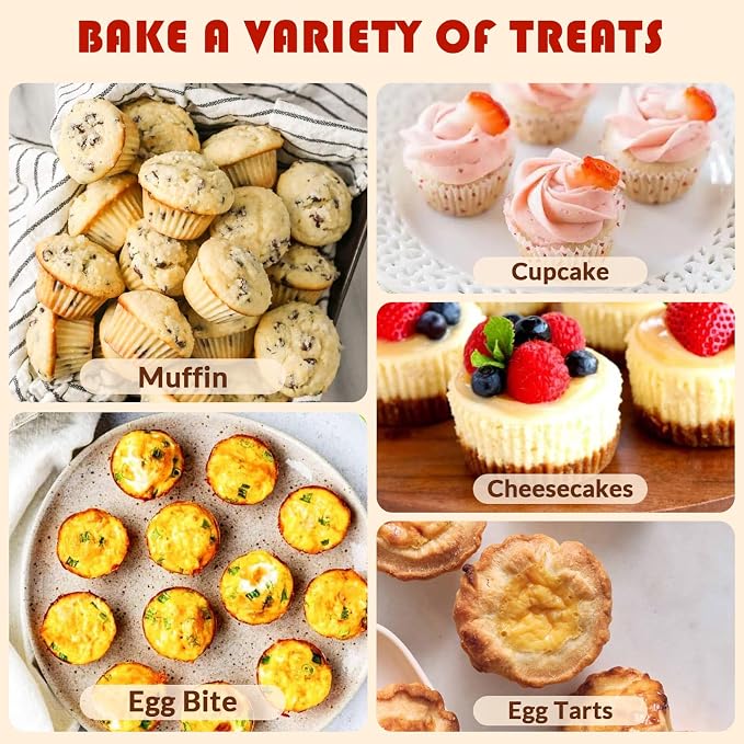 HKNMTT Mini Silicone Muffin Pans for Baking 24Cups BPA-Free Egg Bites Molds | Food-Grade, Non-Stick, Oven Safe, Small Cupcake Pans, Muffin Tin