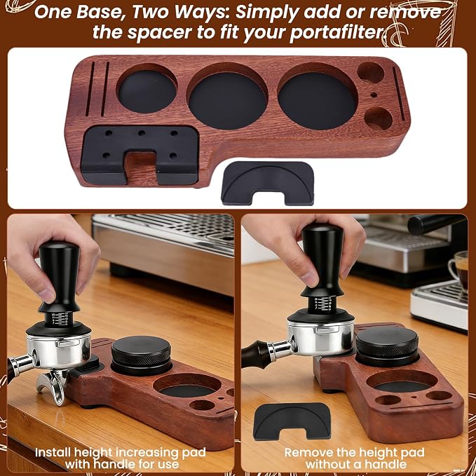9-in-1 Espresso Tool Set: 54mm Tamper, WDT Tool, Distributor, Magnetic Funnel, Puck Screen, Brush, Cleaning Cloth, Latte Art Needle & Wooden Stand for Breville De'Longhi