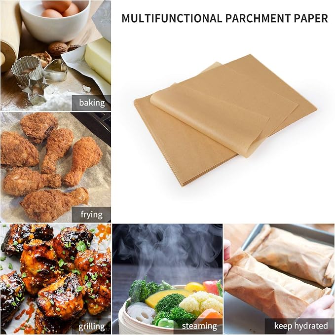 120 x Parchment Paper Sheets - No Curl, No Tear, No Burn Baking Paper (16 x 12 inch) – No Chemical Unbleached – Cookie Paper Precut Baking Sheets For Baking