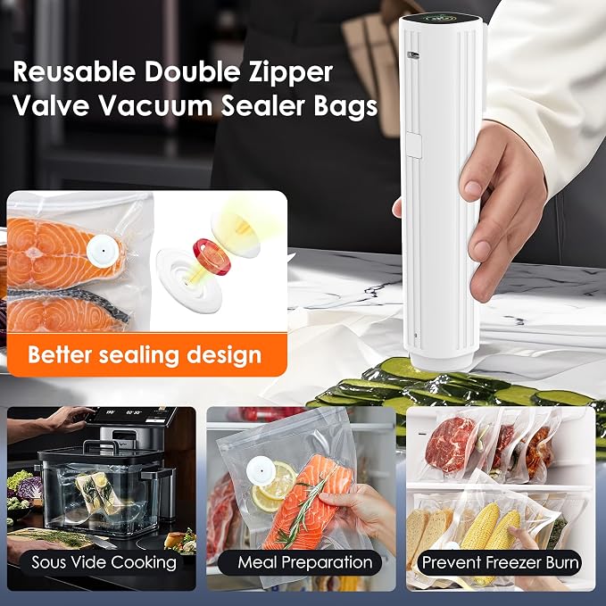 Vacuum Sealer Bags,Reusable Vacuum Sealer Bags,Can Withstand More Than 100 Washes,Small Size (30 Bags)