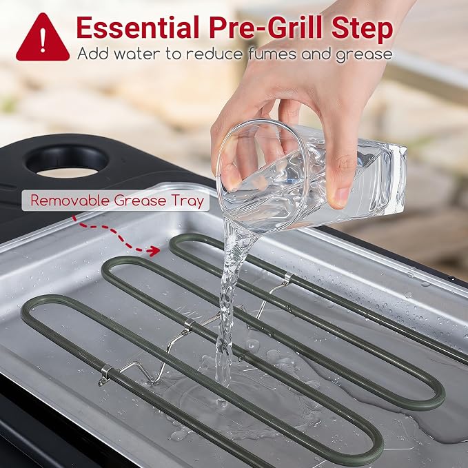 Giantex 2-in-1 Electric Grill and Griddle Indoor Outdoor | Portable Low-Smoke BBQ Grill with Adjustable Stand, Grease Tray, Tabletop or Freestanding, for Picnic Camping Backyard, 1500W