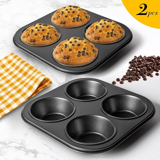 Yomvzake Air Fryer Muffin Pan, 2 Pack Cupcake Molds for Air Fryer Toaster Oven, Nonstick Cupcake Baking Pan for Counter Top Oven Small Oven
