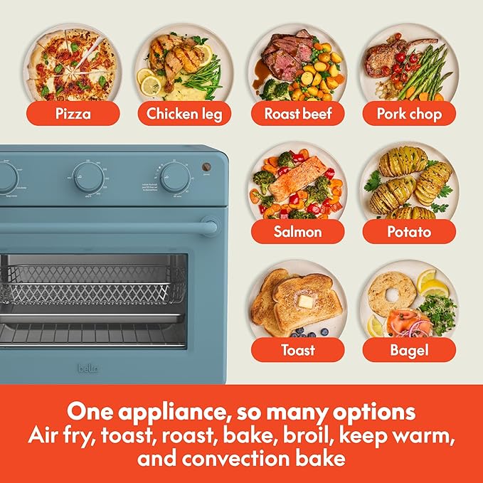 bella 6 Slice Toaster Oven With Air fryer, Surf
