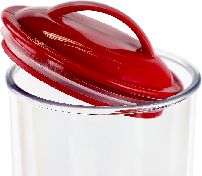 Calypso Basics by Reston Lloyd Acrylic Storage Canisters, Spaghetti, Red