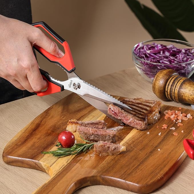 LIVINGO Kitchen Scissors Set Stainless Steel Food Shears | 2 Pack Multipurpose Heavy Duty Kitchen Shears with Detachable Design for Easy Cleaning, Cutting Meat, Vegetables