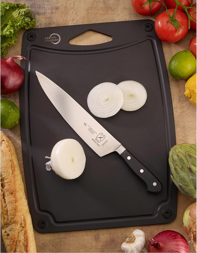 Mercer Culinary Composite Cutting Board-17 1/4" X 11 3/4", with Non Slip Feet and Juice Groove, Black