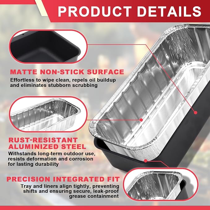 70379 Catch Pan Kit for Weber Summit/Genesis II/ II LX 400 & 600 Parts | Fits Weber Searwood 600 SmokeFire EX4/EX6 Series, 10 PCS drip pan replace 6498 6417, heatproof, easy to install,easy to clean