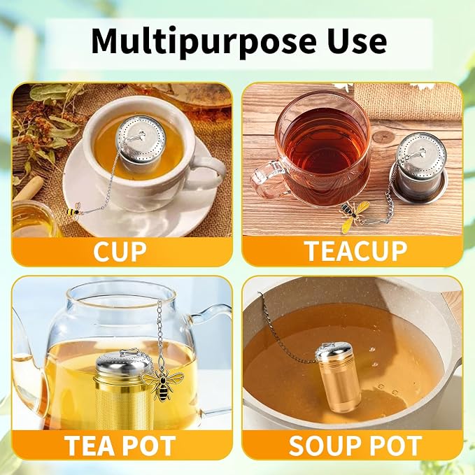 2 Pack Extra Fine Mesh Tea Infuser for Loose Leaf Tea Steeper | 304 Stainless Steel Tea Strainers & Filters for Loose Tea, Updated Slim Threaded Lid Tea Ball for Mug, Cup, Teapot, Kettle