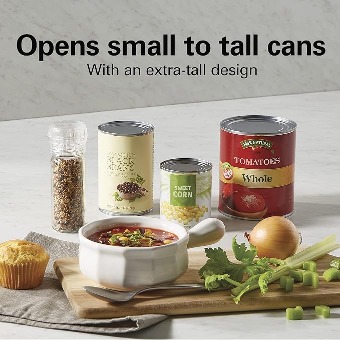 Hamilton Beach Electric Automatic Can Opener with Auto Shutoff,Knife Sharpener,Cord Storage,and SureCut Patented Technology,Extra Tall,Black,(Pack of 2)