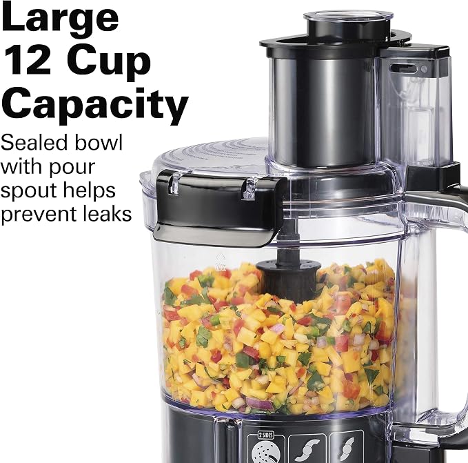 Hamilton Beach Stack & Snap Food Processor, 12 Cup Capacity, R70727 (Renewed)