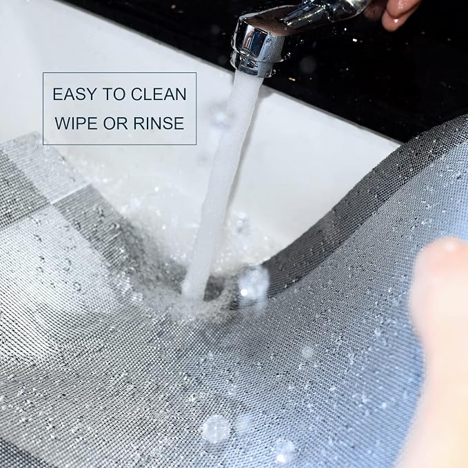 Placemats,Table Place Mats for Kitchen Dining, Heat-Resistant Anti-Skid Stain Washable PVC Table Mats, Easy to Cleaning Woven Vinyl Dinner Mats (Dark Silver, 6 Pack)