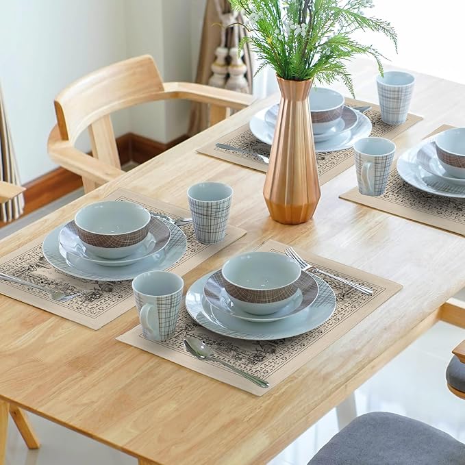 Farm Placemat Set of 4,Farmhouse Cow House Table Mat 12 x 18 Inch Vintage Animal Heat Resistant Place Mat for Party Kitchen Dining Decoration