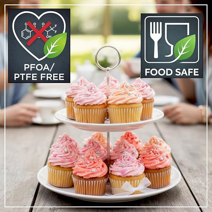 Wrenbury Set of 2 Nonstick Muffin Pan 12 Cup – Deep Cupcake Yorkshire Pudding Tin, PTFE & PFOA Free Carbon Steel, Warp Resistant Baking Tray for Even Bakes